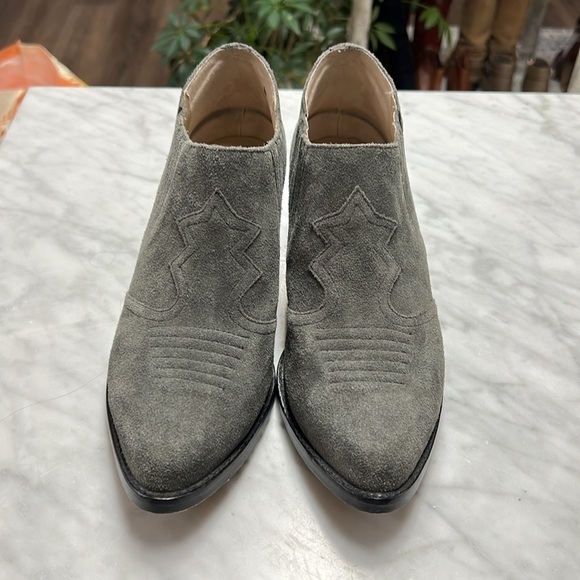 Joie Gray Suede Western Ankle Boot Size 39 - Picture 2 of 9